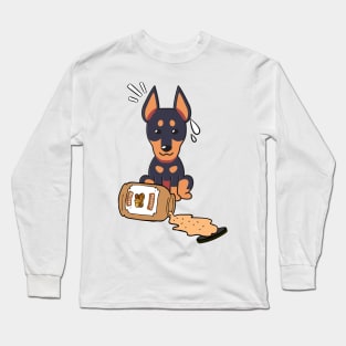 Cute Guard Dog spilled a jar of peanut butter Long Sleeve T-Shirt